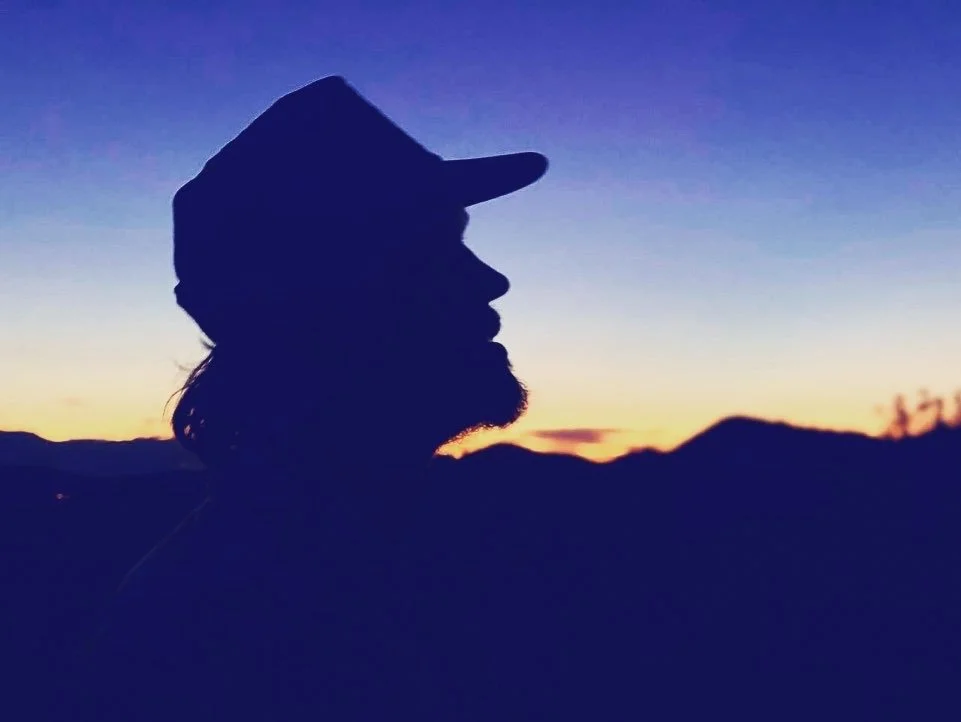 Colin at sunset — silhouette